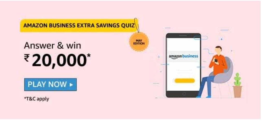 Amazon 14 May 2020 Business Extra Savings Quiz Answers