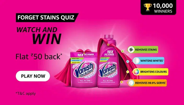 Amazon Forget Stains Quiz Answers Today