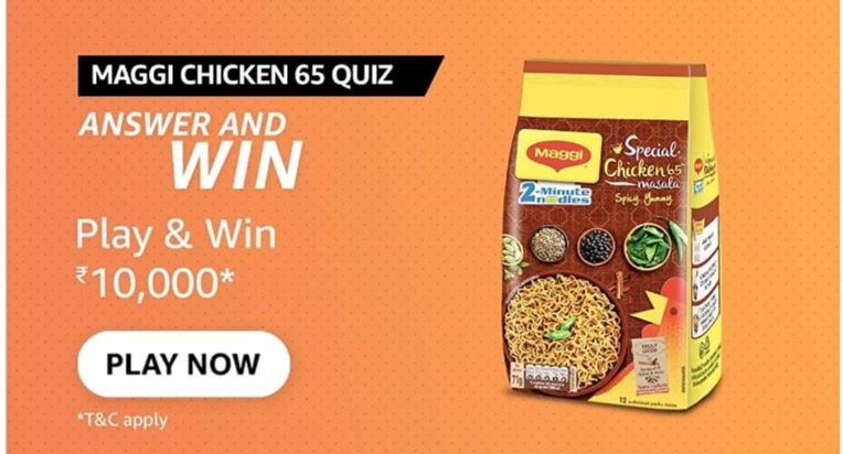 Amazon Maggi Chicken65 Quiz Answers