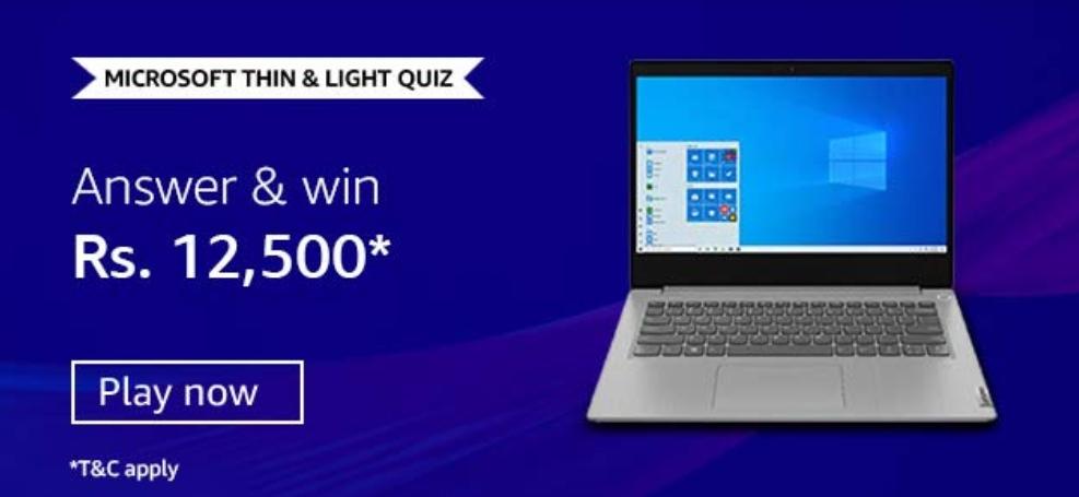 Amazon Microsoft Thin And Light Quiz