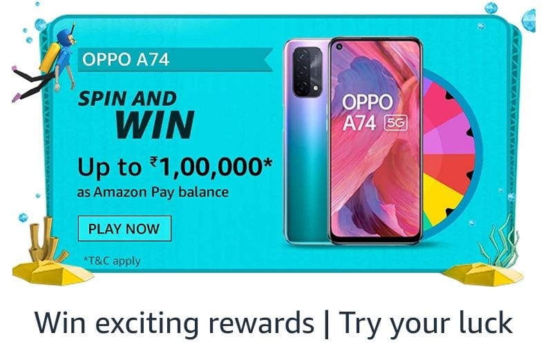 Amazon Oppo A74 Spin And Win Quiz Answers