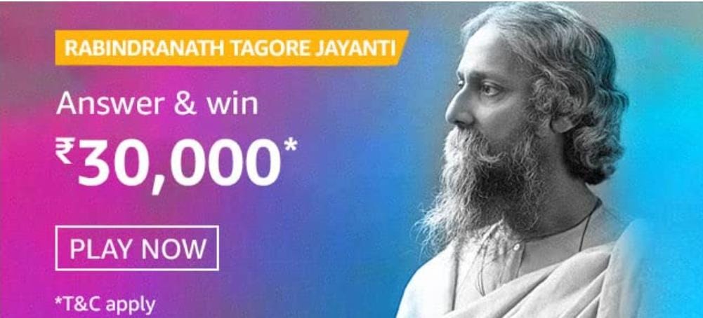 Amazon Rabindranath Tagore Jayanti Quiz Answers