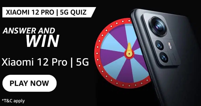 Amazon Xiaomi 12 Pro Quiz Answers Today Win: 5G Phone