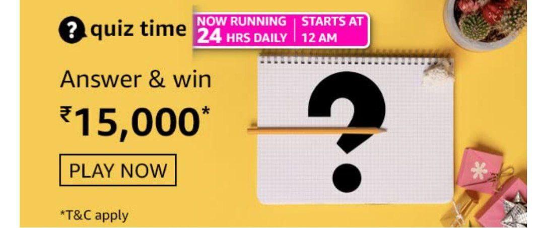 Amazon quiz answer and win 15000 pay balance