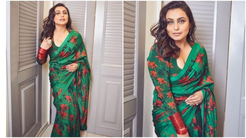 Rani Mukerji green raw silk saree: Adorable Green Crude Silk Saree Wore by #RaniMukerji in the Weekend Ka Vaar of Bigg Boss 15 1 pjimage 27 784x441 1